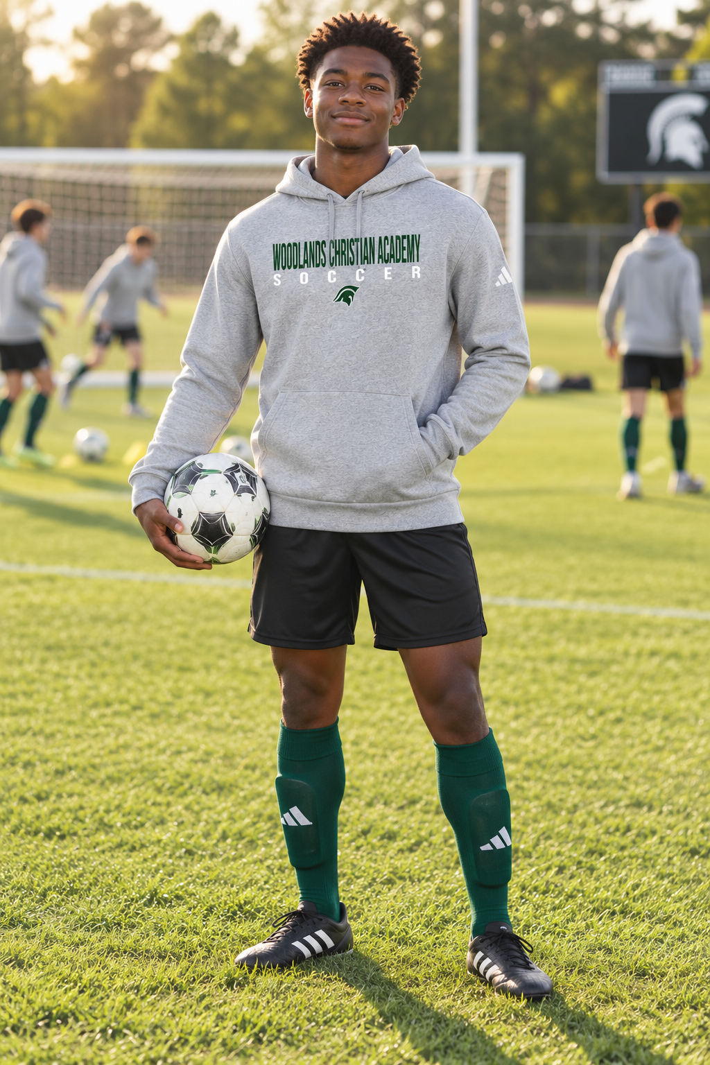 Adidas Men's Fleece Pullover Hoodie-Soccer